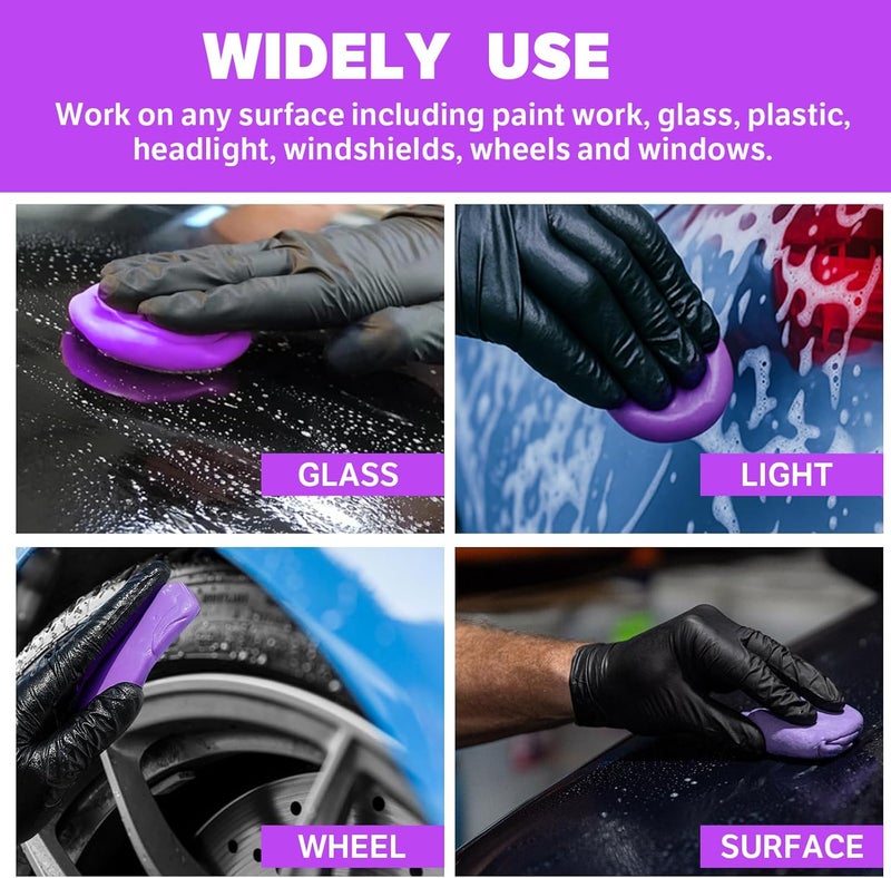 XPERTCHEMY Car Clay Bar 4 Pack 400g(4x100g), Auto Detailing Premium Grade No Scratch Magic Clay Bars Cleaner Kit with Washing and Adsorption Capacity for Car Auto SUV, RV, Truck, Purple - Image 3
